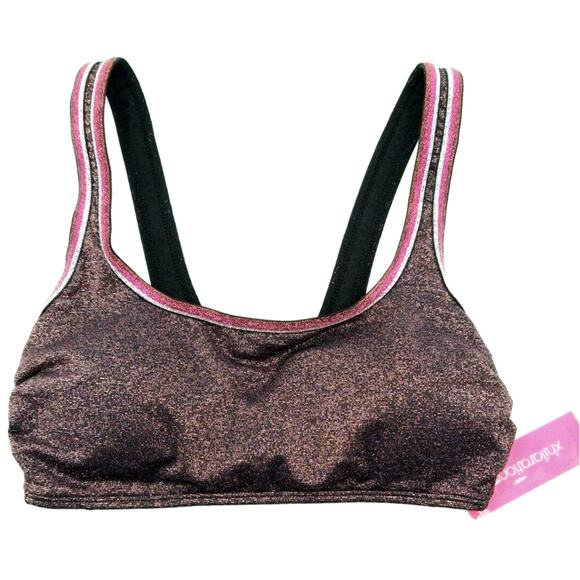 Xhilaration Juniors Bikini Swimsuit Top, Large 8-10 Rose Gold Pink Shimmer - Picture 1 of 4